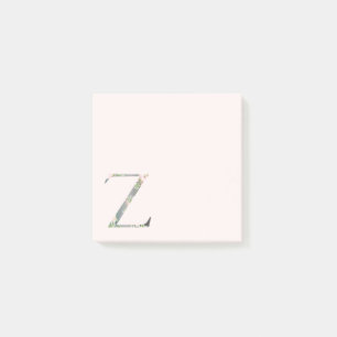 Post-it® LETTRE Florale "Z" Notes du monogramme