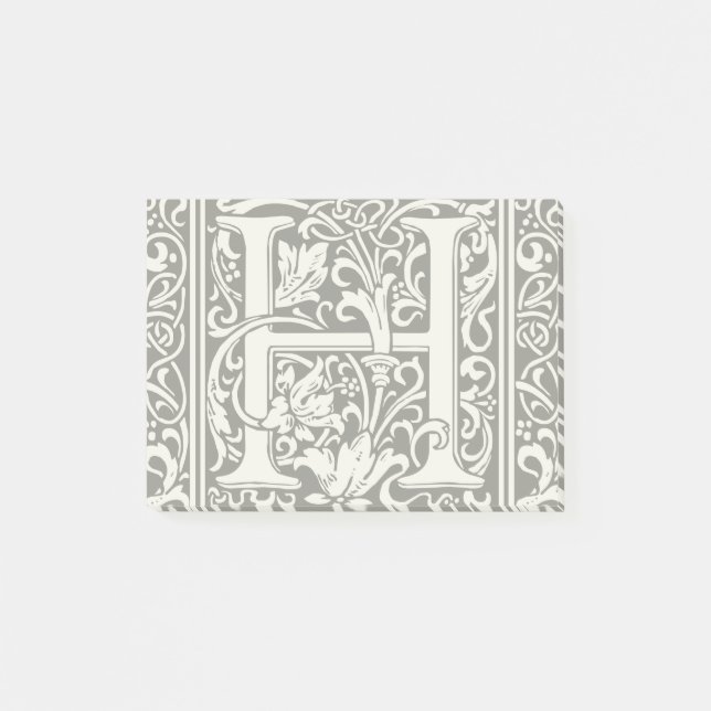 Post-it® Lettre H Monogramme médiéval Art Nouveau (Devant)