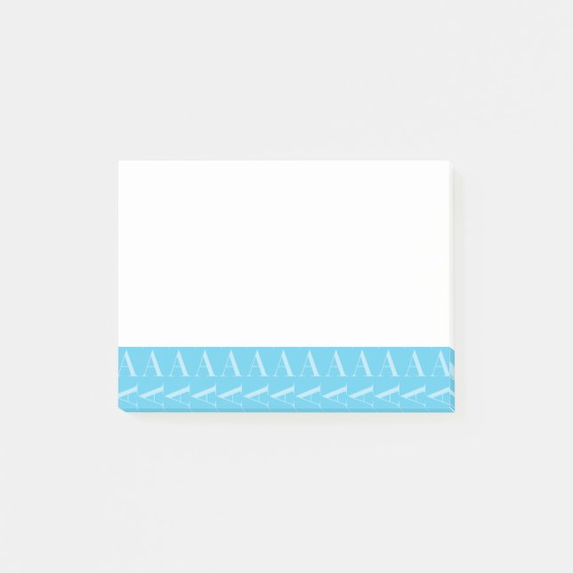 Post-it® Lettre initiale A, Aqua Blue (Devant)
