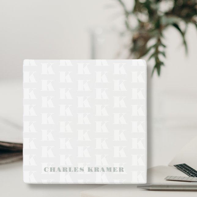 Post-it® Lettre initiale du Monogramme vert Sage profession (Créateur téléchargé)