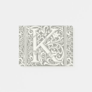 Post-it® Lettre K Monogramme médiéval Art Nouveau
