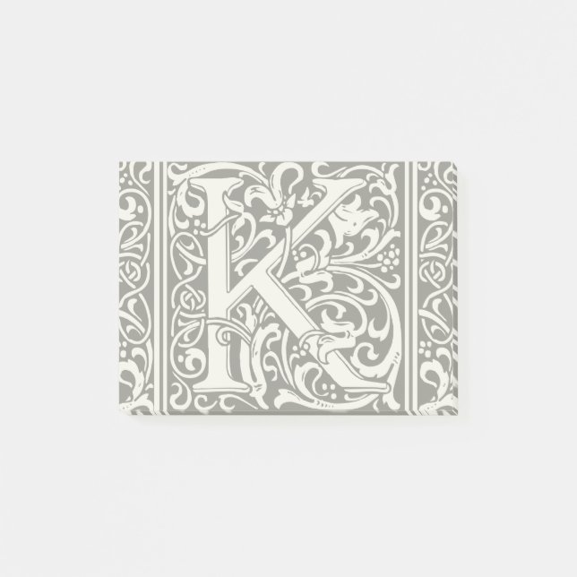 Post-it® Lettre K Monogramme médiéval Art Nouveau (Devant)