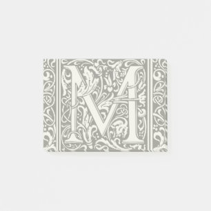 Post-it® Lettre M Monogramme médiéval Art Nouveau