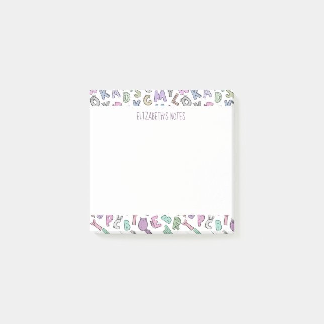 Post-it® Lettres de l'alphabet des doodles (Devant)