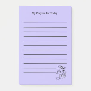 Post-it® Levez-vous et priez Liste de prière violette ligné