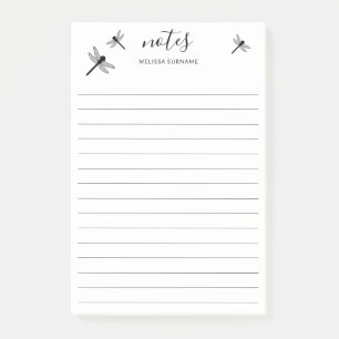 Post-it® libellules volantes et titre et nom personnalisés 