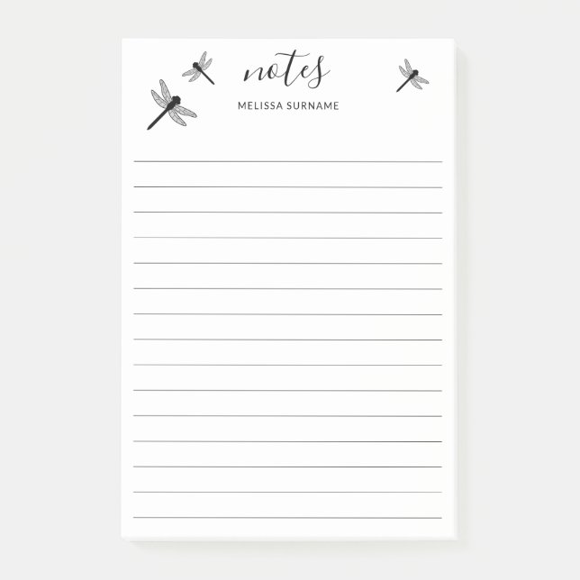 Post-it® libellules volantes et titre et nom personnalisés  (Devant)