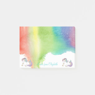 Post-it® Licorne arc-en-ciel adorable, éclaboussure d'aquar