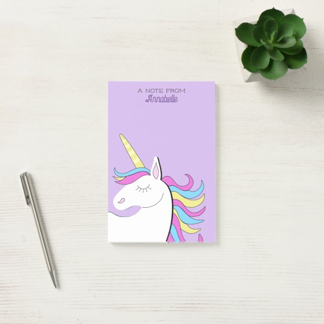 Post-it® Licorne Violette Licornes Jolies Fantaisie (Bureau)