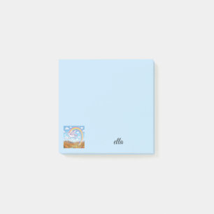 Post-it® Licorne Volante de Dessin Animé avec Arc-en-Ciel