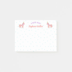 Post-it® Licornes et étoiles roses mignonnes   personnalis