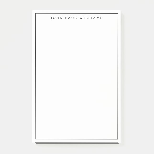 Post-it® Ligne de bordure mince moderne classique Noir prof (Devant)