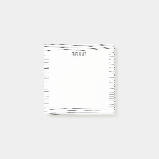 Post-it® Lignes artisanales personnalisées Monogramme chic  (Devant)
