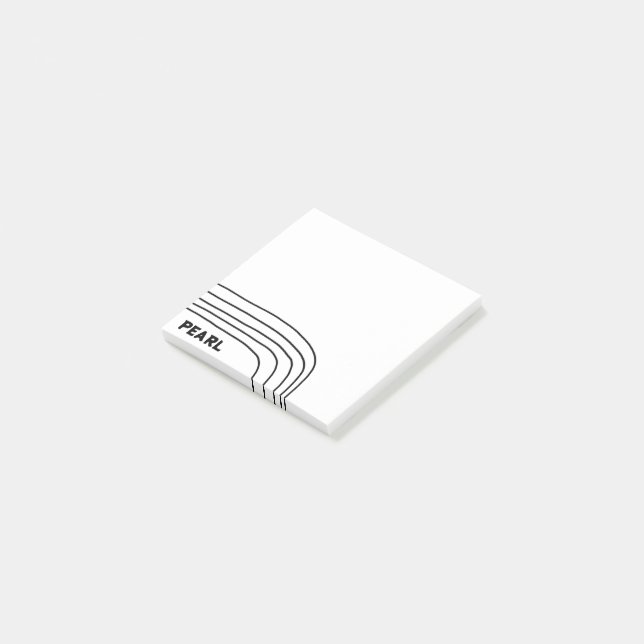 Post-it® Lignes courbes personnalisées Monogramme personnal (Incliné)