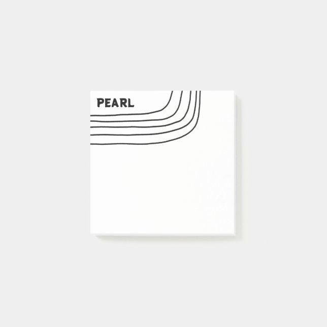 Post-it® Lignes courbes personnalisées Monogramme personnal (Devant)