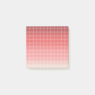 Post-it® Lignes de graphique blanc dégradé rose rouge foncé
