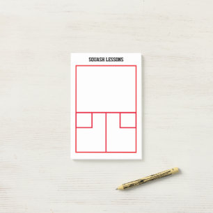 Post-it® Lignes de terrain de squash vue de dessus personna