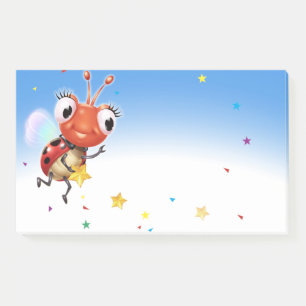 Post-it® Lil Ladybug Post-it bloc de note large bleu fondu