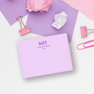 Post-it® Lilac violet Initiales nettoyées minimales