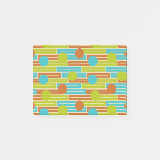 Post-it® Lime Green, Cinnamon Brown, Rectangles Turquoise (Devant)