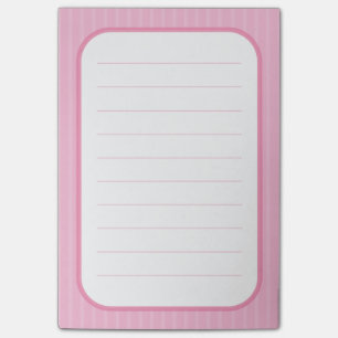Post-it® Linecard rond de frontière de rose rose doux de