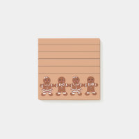 Linked Gingerbread Girls Boys Post It Notes