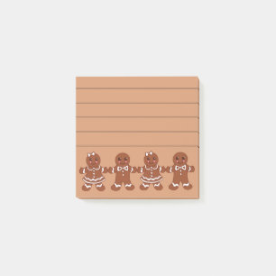 Post-it® Linked Gingerbread Girls Boys Post It Notes