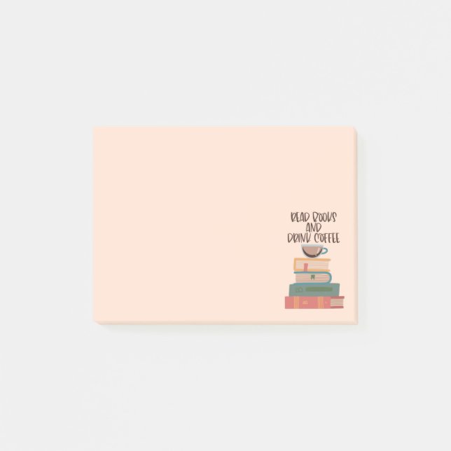 Post-it® Lire des livres et boire du café Notes post-it (Devant)