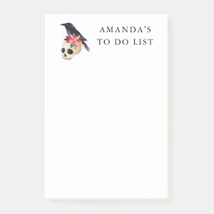 Post-it® Liste Corbeau et crâne à faire