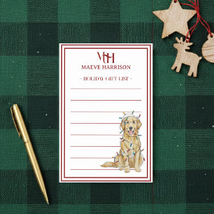Post-it® Liste de cadeaux de Noël avec monogramme personnal