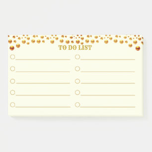 Post-it® Liste de choses à faire & Confettis dorés sur fond