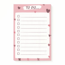 Liste de choses à faire en forme de cœur notes pos