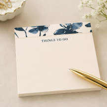 Liste de choses à faire Fleurie Crème Indigo Marin