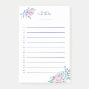 Post-it® Liste de choses à faire florale aux succulentes aq