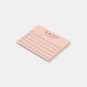 Post-it® Liste de choses à faire moderne rose avec cases à