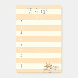 Post-it® Liste de choses à faire rayée moderne,coquillages