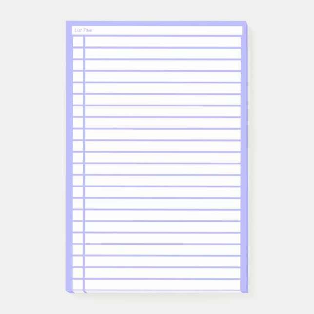 Post-it® Liste de contrôle bleue (Devant)