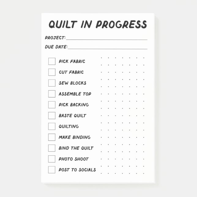 Post-it® Liste de contrôle de la surface composée en cours (Devant)