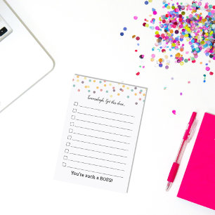 Post-it® Liste de contrôle personnalisée en lin Confetti