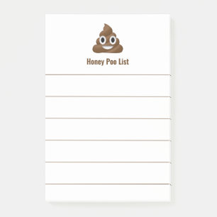 Post-it® Liste de Honey Poo Emoji de caca drôle