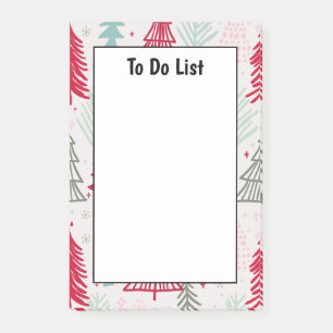 Post-it® Liste de Noël dessinée à la main À feuillage persi