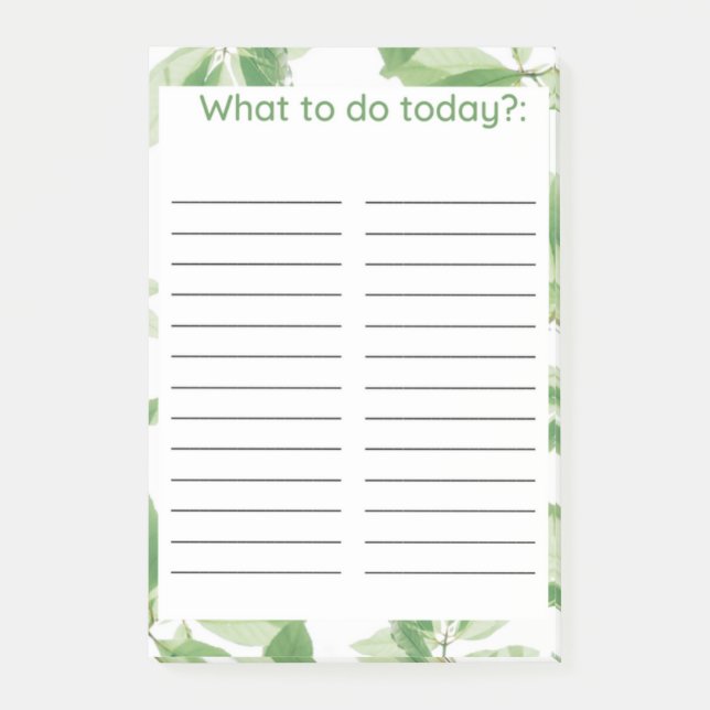 POST-IT® LISTE DE QUOI FAIRE : (Devant)