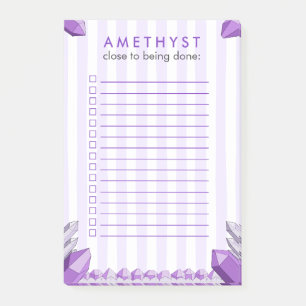 Post-it® Liste de tâches drôle en cristal d'améthyste