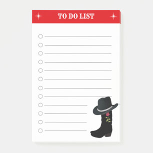 Post-it® Liste de tâches élégante & Bottes et chapeau de ca