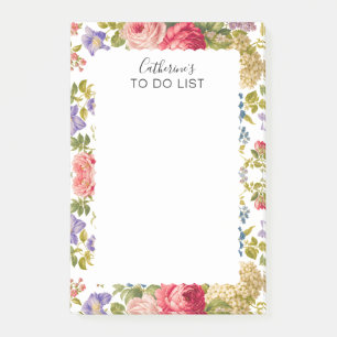 Post-it® Liste de tâches florales de jardin anglais lumineu