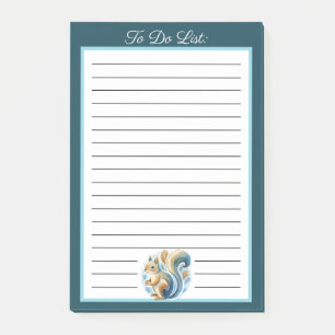 Post-it® Liste de tâches personnalisée Écureuil Bleu