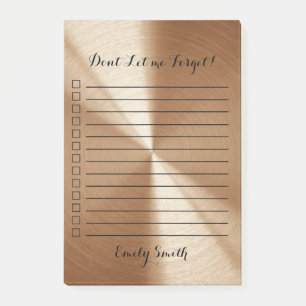Post-it® Liste de tâches personnalisée en cuivre métallisé