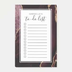 Post-it® Liste de tâches personnalisée en géode d'agate bor