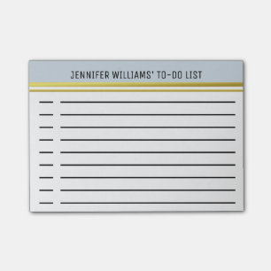 Post-it® Liste de tâches personnalisées en or bleu Poudre
