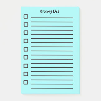 Post-it® Liste d'épicerie Léger Bleu Notes 2e édition